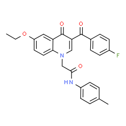 ChemSpider 2D Image | 2-[6-Ethoxy-3-(4-fluorobenzoyl)-4-oxo-1(4H)-quinolinyl]-N-(4-methylphenyl)acetamide | C27H23FN2O4