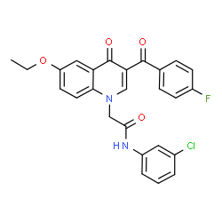 ChemSpider 2D Image | N-(3-Chlorophenyl)-2-[6-ethoxy-3-(4-fluorobenzoyl)-4-oxo-1(4H)-quinolinyl]acetamide | C26H20ClFN2O4