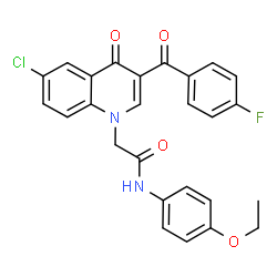 ChemSpider 2D Image | 2-[6-Chloro-3-(4-fluorobenzoyl)-4-oxo-1(4H)-quinolinyl]-N-(4-ethoxyphenyl)acetamide | C26H20ClFN2O4