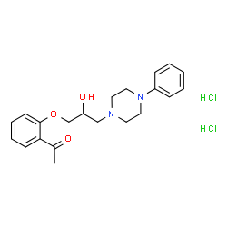 ChemSpider 2D Image | 1-{2-[2-Hydroxy-3-(4-phenyl-1-piperazinyl)propoxy]phenyl}ethanone dihydrochloride | C21H28Cl2N2O3