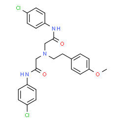 ChemSpider 2D Image | 2,2'-{[2-(4-Methoxyphenyl)ethyl]imino}bis[N-(4-chlorophenyl)acetamide] | C25H25Cl2N3O3