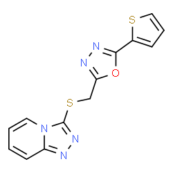 ChemSpider 2D Image | 3-({[5-(2-Thienyl)-1,3,4-oxadiazol-2-yl]methyl}sulfanyl)[1,2,4]triazolo[4,3-a]pyridine | C13H9N5OS2