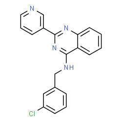 ChemSpider 2D Image | N-(3-Chlorobenzyl)-2-(3-pyridinyl)-4-quinazolinamine | C20H15ClN4