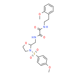 ChemSpider 2D Image | N-[2-(2-Methoxyphenyl)ethyl]-N'-({3-[(4-methoxyphenyl)sulfonyl]-1,3-oxazolidin-2-yl}methyl)ethanediamide | C22H27N3O7S