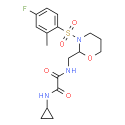ChemSpider 2D Image | N-Cyclopropyl-N'-({3-[(4-fluoro-2-methylphenyl)sulfonyl]-1,3-oxazinan-2-yl}methyl)ethanediamide | C17H22FN3O5S