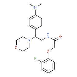 ChemSpider 2D Image | N-{2-[4-(Dimethylamino)phenyl]-2-(4-morpholinyl)ethyl}-2-(2-fluorophenoxy)acetamide | C22H28FN3O3