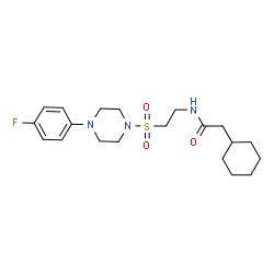 ChemSpider 2D Image | 2-Cyclohexyl-N-(2-{[4-(4-fluorophenyl)-1-piperazinyl]sulfonyl}ethyl)acetamide | C20H30FN3O3S