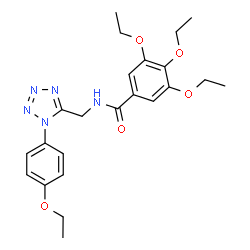 ChemSpider 2D Image | 3,4,5-Triethoxy-N-{[1-(4-ethoxyphenyl)-1H-tetrazol-5-yl]methyl}benzamide | C23H29N5O5