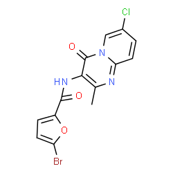 ChemSpider 2D Image | 5-Bromo-N-(7-chloro-2-methyl-4-oxo-4H-pyrido[1,2-a]pyrimidin-3-yl)-2-furamide | C14H9BrClN3O3