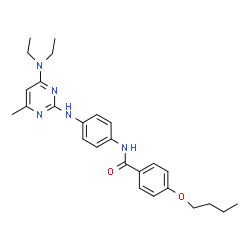 ChemSpider 2D Image | 4-Butoxy-N-(4-{[4-(diethylamino)-6-methyl-2-pyrimidinyl]amino}phenyl)benzamide | C26H33N5O2