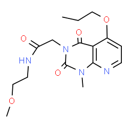 ChemSpider 2D Image | N-(2-Methoxyethyl)-2-(1-methyl-2,4-dioxo-5-propoxy-1,4-dihydropyrido[2,3-d]pyrimidin-3(2H)-yl)acetamide | C16H22N4O5