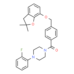 ChemSpider 2D Image | (4-{[(2,2-Dimethyl-2,3-dihydro-1-benzofuran-7-yl)oxy]methyl}phenyl)[4-(2-fluorophenyl)-1-piperazinyl]methanone | C28H29FN2O3