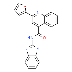 ChemSpider 2D Image | N-(1H-Benzimidazol-2-yl)-2-(2-furyl)-4-quinolinecarboxamide | C21H14N4O2