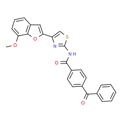 ChemSpider 2D Image | 4-Benzoyl-N-[4-(7-methoxy-1-benzofuran-2-yl)-1,3-thiazol-2-yl]benzamide | C26H18N2O4S