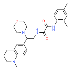 ChemSpider 2D Image | N-Mesityl-N'-[2-(1-methyl-1,2,3,4-tetrahydro-6-quinolinyl)-2-(4-morpholinyl)ethyl]ethanediamide | C27H36N4O3