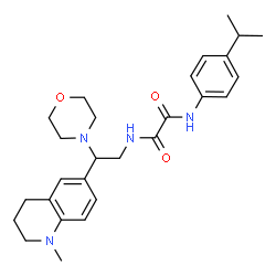 ChemSpider 2D Image | N-(4-Isopropylphenyl)-N'-[2-(1-methyl-1,2,3,4-tetrahydro-6-quinolinyl)-2-(4-morpholinyl)ethyl]ethanediamide | C27H36N4O3