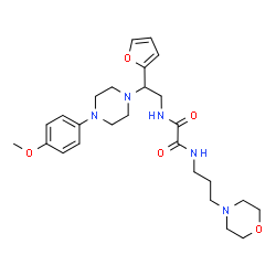 ChemSpider 2D Image | N-{2-(2-Furyl)-2-[4-(4-methoxyphenyl)-1-piperazinyl]ethyl}-N'-[3-(4-morpholinyl)propyl]ethanediamide | C26H37N5O5