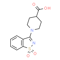 ChemSpider 2D Image | 1-(1,1-Dioxo-1,2-benzothiazol-3-yl)piperidine-4-carboxylic acid | C13H14N2O4S