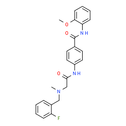 ChemSpider 2D Image | 4-{[N-(2-Fluorobenzyl)-N-methylglycyl]amino}-N-(2-methoxyphenyl)benzamide | C24H24FN3O3