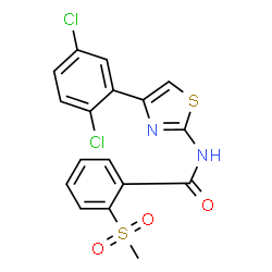 ChemSpider 2D Image | N-[4-(2,5-Dichlorophenyl)-1,3-thiazol-2-yl]-2-(methylsulfonyl)benzamide | C17H12Cl2N2O3S2