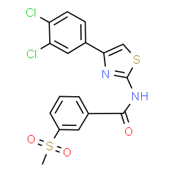 ChemSpider 2D Image | N-[4-(3,4-Dichlorophenyl)-1,3-thiazol-2-yl]-3-(methylsulfonyl)benzamide | C17H12Cl2N2O3S2