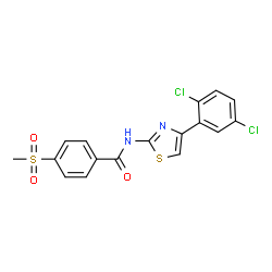 ChemSpider 2D Image | N-[4-(2,5-Dichlorophenyl)-1,3-thiazol-2-yl]-4-(methylsulfonyl)benzamide | C17H12Cl2N2O3S2
