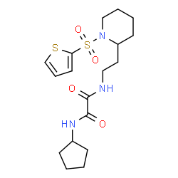 ChemSpider 2D Image | N-Cyclopentyl-N'-{2-[1-(2-thienylsulfonyl)-2-piperidinyl]ethyl}ethanediamide | C18H27N3O4S2