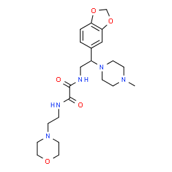 ChemSpider 2D Image | N-[2-(1,3-Benzodioxol-5-yl)-2-(4-methyl-1-piperazinyl)ethyl]-N'-[2-(4-morpholinyl)ethyl]ethanediamide | C22H33N5O5