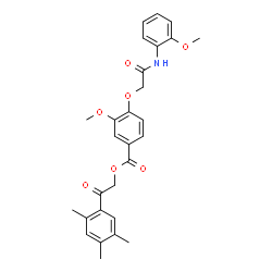 ChemSpider 2D Image | 2-Oxo-2-(2,4,5-trimethylphenyl)ethyl 3-methoxy-4-{2-[(2-methoxyphenyl)amino]-2-oxoethoxy}benzoate | C28H29NO7