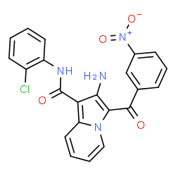 ChemSpider 2D Image | 2-Amino-N-(2-chlorophenyl)-3-(3-nitrobenzoyl)-1-indolizinecarboxamide | C22H15ClN4O4