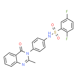 ChemSpider 2D Image | 2,5-Difluoro-N-[4-(2-methyl-4-oxo-3(4H)-quinazolinyl)phenyl]benzenesulfonamide | C21H15F2N3O3S