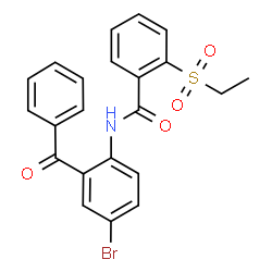 ChemSpider 2D Image | N-(2-Benzoyl-4-bromophenyl)-2-(ethylsulfonyl)benzamide | C22H18BrNO4S