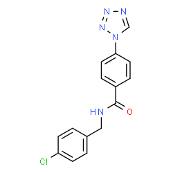 ChemSpider 2D Image | N-(4-Chlorobenzyl)-4-(1H-tetrazol-1-yl)benzamide | C15H12ClN5O