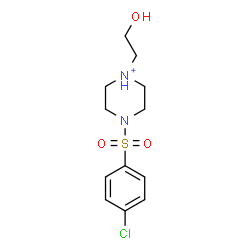 ChemSpider 2D Image | 4-[(4-Chlorophenyl)sulfonyl]-1-(2-hydroxyethyl)piperazin-1-ium | C12H18ClN2O3S