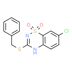 ChemSpider 2D Image | 3-(Benzylsulfanyl)-7-chloro-2H-1,2,4-benzothiadiazine 1,1-dioxide | C14H11ClN2O2S2