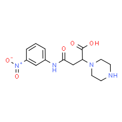 ChemSpider 2D Image | 4-[(3-Nitrophenyl)amino]-4-oxo-2-(1-piperazinyl)butanoic acid | C14H18N4O5