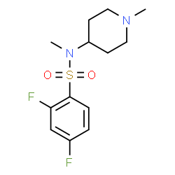 ChemSpider 2D Image | 2,4-Difluoro-N-methyl-N-(1-methyl-4-piperidinyl)benzenesulfonamide | C13H18F2N2O2S