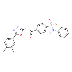 ChemSpider 2D Image | N-[5-(3,4-Dimethylphenyl)-1,3,4-oxadiazol-2-yl]-4-[methyl(phenyl)sulfamoyl]benzamide | C24H22N4O4S