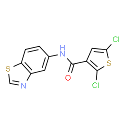 ChemSpider 2D Image | N-(1,3-Benzothiazol-5-yl)-2,5-dichloro-3-thiophenecarboxamide | C12H6Cl2N2OS2