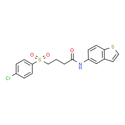ChemSpider 2D Image | N-(1-Benzothiophen-5-yl)-4-[(4-chlorophenyl)sulfonyl]butanamide | C18H16ClNO3S2