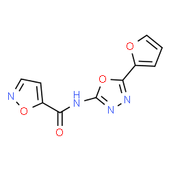 ChemSpider 2D Image | N-[5-(2-Furyl)-1,3,4-oxadiazol-2-yl]-1,2-oxazole-5-carboxamide | C10H6N4O4