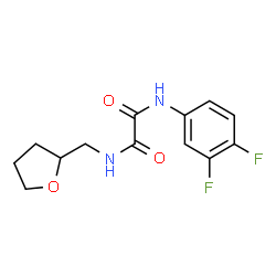 ChemSpider 2D Image | N-(3,4-Difluorophenyl)-N'-(tetrahydro-2-furanylmethyl)ethanediamide | C13H14F2N2O3