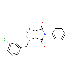 ChemSpider 2D Image | 1-(3-Chlorobenzyl)-5-(4-chlorophenyl)-3a,6a-dihydropyrrolo[3,4-d][1,2,3]triazole-4,6(1H,5H)-dione | C17H12Cl2N4O2