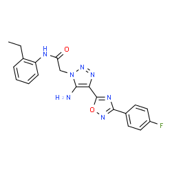 ChemSpider 2D Image | 2-{5-Amino-4-[3-(4-fluorophenyl)-1,2,4-oxadiazol-5-yl]-1H-1,2,3-triazol-1-yl}-N-(2-ethylphenyl)acetamide | C20H18FN7O2