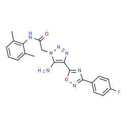 ChemSpider 2D Image | 2-{5-Amino-4-[3-(4-fluorophenyl)-1,2,4-oxadiazol-5-yl]-1H-1,2,3-triazol-1-yl}-N-(2,6-dimethylphenyl)acetamide | C20H18FN7O2