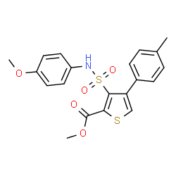 ChemSpider 2D Image | Methyl 3-[(4-methoxyphenyl)sulfamoyl]-4-(4-methylphenyl)-2-thiophenecarboxylate | C20H19NO5S2