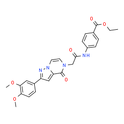 ChemSpider 2D Image | Ethyl 4-({[2-(3,4-dimethoxyphenyl)-4-oxopyrazolo[1,5-a]pyrazin-5(4H)-yl]acetyl}amino)benzoate | C25H24N4O6