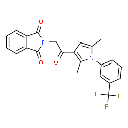 ChemSpider 2D Image | 2-(2-{2,5-Dimethyl-1-[3-(trifluoromethyl)phenyl]-1H-pyrrol-3-yl}-2-oxoethyl)-1H-isoindole-1,3(2H)-dione | C23H17F3N2O3