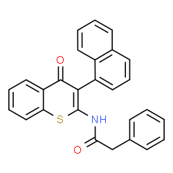 ChemSpider 2D Image | N-[3-(1-Naphthyl)-4-oxo-4H-thiochromen-2-yl]-2-phenylacetamide | C27H19NO2S