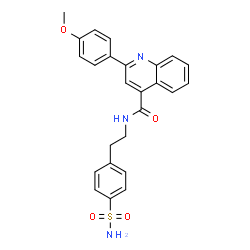 ChemSpider 2D Image | 2-(4-Methoxyphenyl)-N-[2-(4-sulfamoylphenyl)ethyl]-4-quinolinecarboxamide | C25H23N3O4S